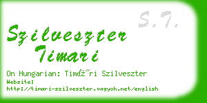 szilveszter timari business card